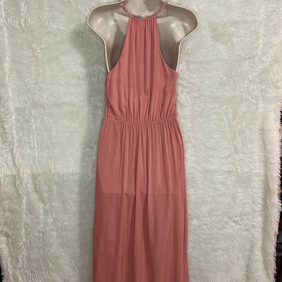 Coral pink halter maxi sundress, size Small by Daytrip - Picture 7 of 11